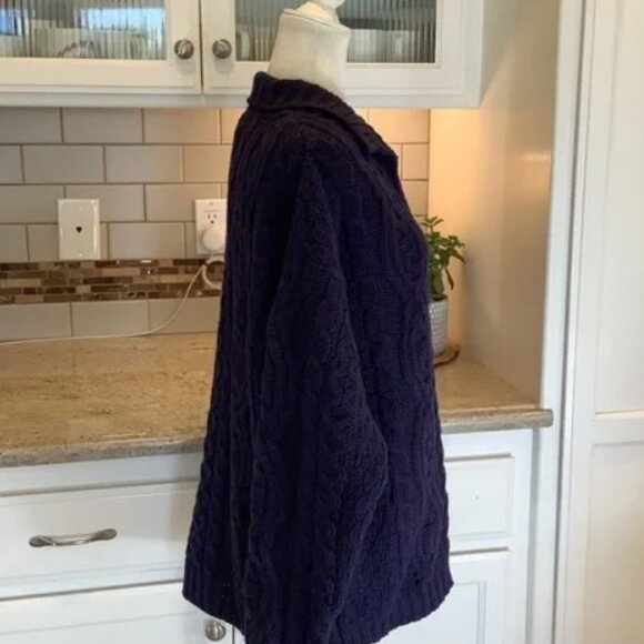 Men’s Aran Crafts Merino Wool Zip Front Cardigan Size Large - Picture 4 of 7